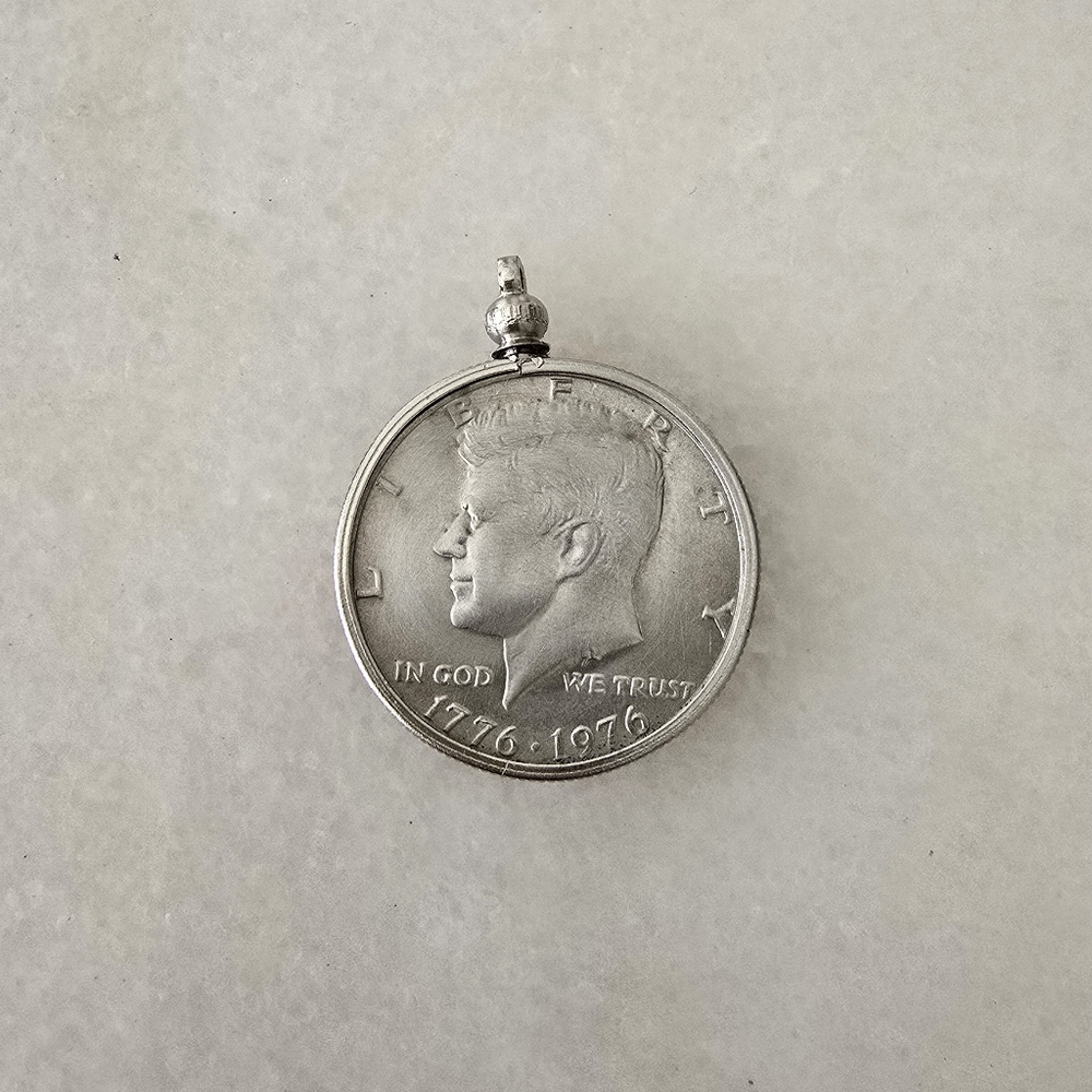 LIBERTY HALF DOLLAR Silver Coin Pendant
